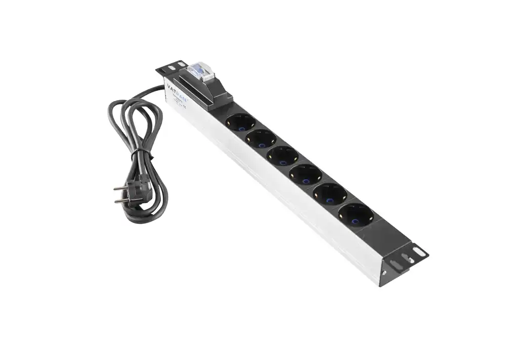 220V razvodni PDU panel 19/1U sa 6 utičnih mesta,kabl 2.5m Mirsan ...
