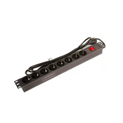 220V razvodni PDU panel 19/1U sa 8 utičnih mesta,prekidač,prenapo...