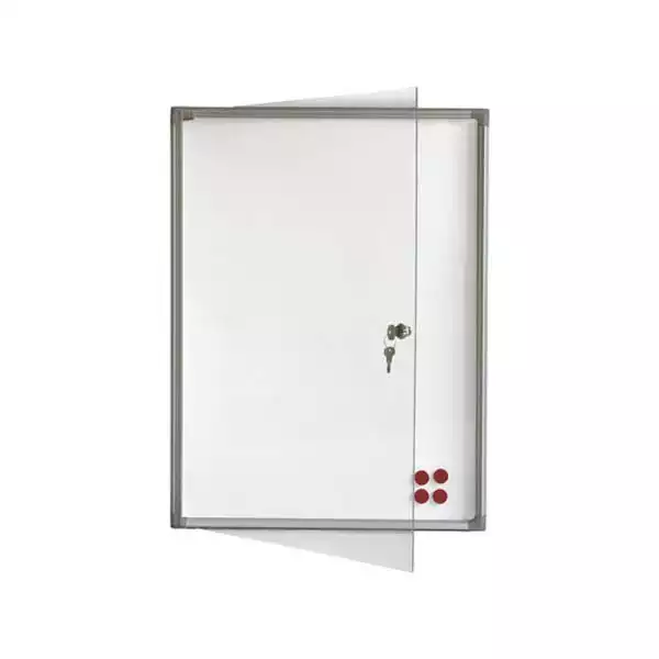 2x3 Tabla oglasna 2x3 GS44 4xA4 bela magnetna sa vratima i ključem...