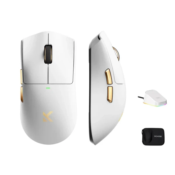 Bežični gaming miš MCHOSE K7 Ultra White God /PAW3950/8KHz pooli...