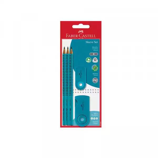 Faber Castell Grafitna olovka FC set polyblister 3 Sleeve tirkiz + ...