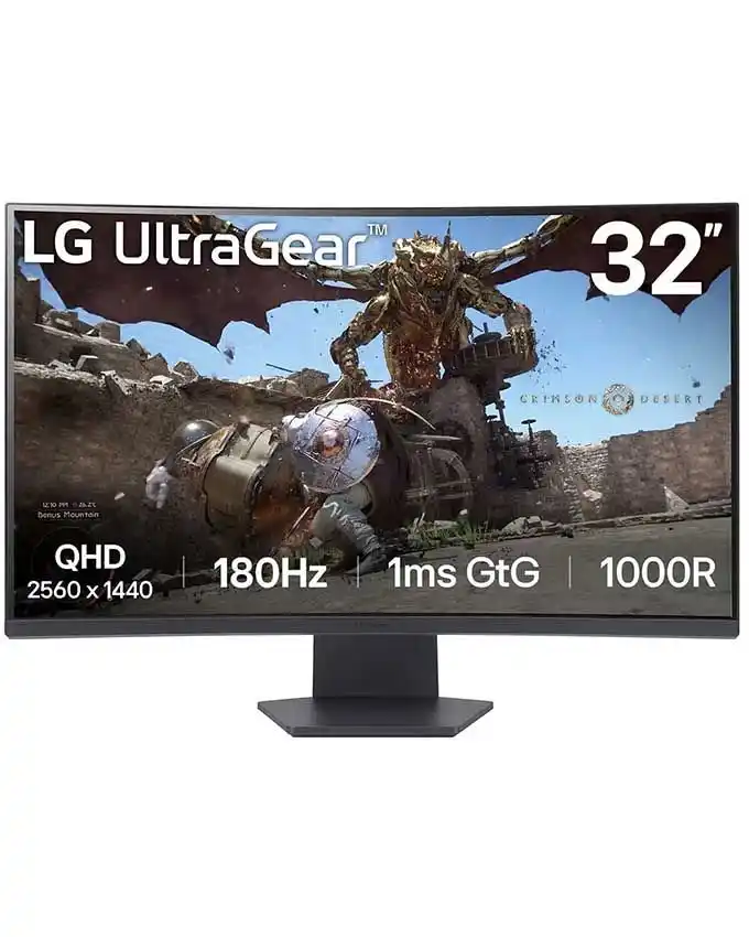 Monitor 32 LG 32GS60QC-B  2560x1440/QHD/180Hz/VA/1ms/2x HDMI/DP/AMD...