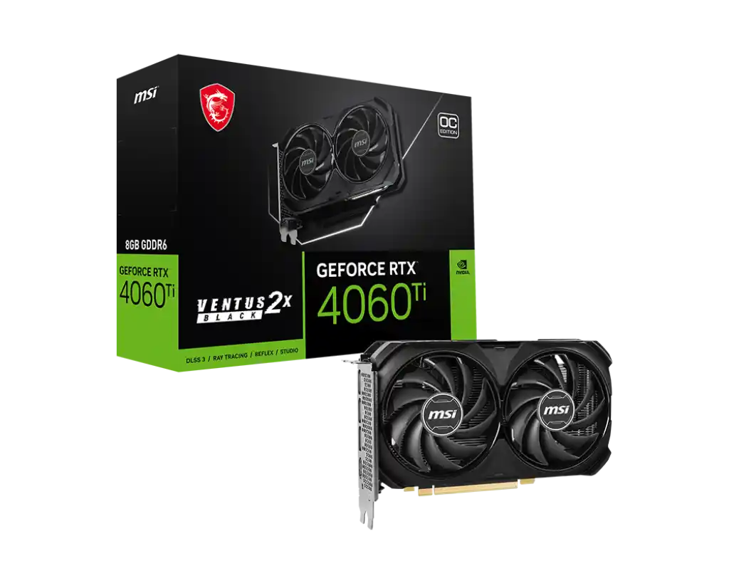 VGA MSI RTX 4060TI VENTUS Black 2X 8G OC