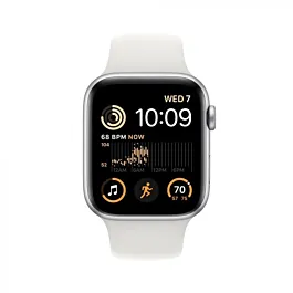 Apple Watch SE2 GPS 44mm Silver Aluminium Case with White Sport Band - Regular