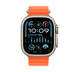 Apple Watch Ultra 2 GPS MREH3SE/A + Cellular, 49mm Titanium Case with Orange Ocean Band