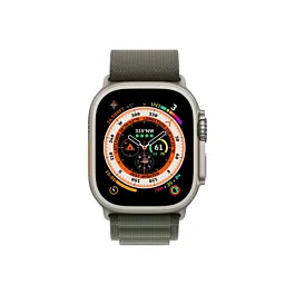 Apple Watch Ultra Cellular, 49mm Titanium Case with Green Alpine Loop - Medium