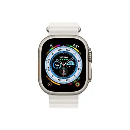 Apple Watch Ultra Cellular, 49mm Titanium Case with White Ocean Band