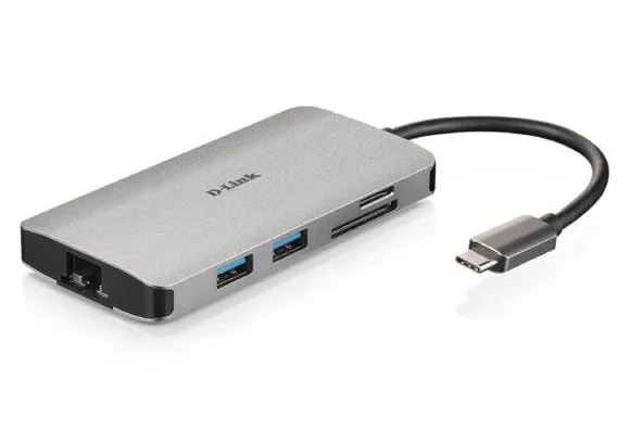 D-Link USB-C Hub 8 u 1 DUB-M810 - Srebrni