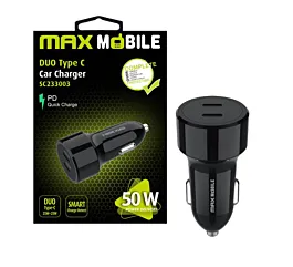 Max Mobile Auto punjač 50W 2X Type C SC-233003-Crni