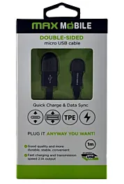 Max Mobile Kabl za brzo punjenje Double-sided micro USB 1 m - Crni