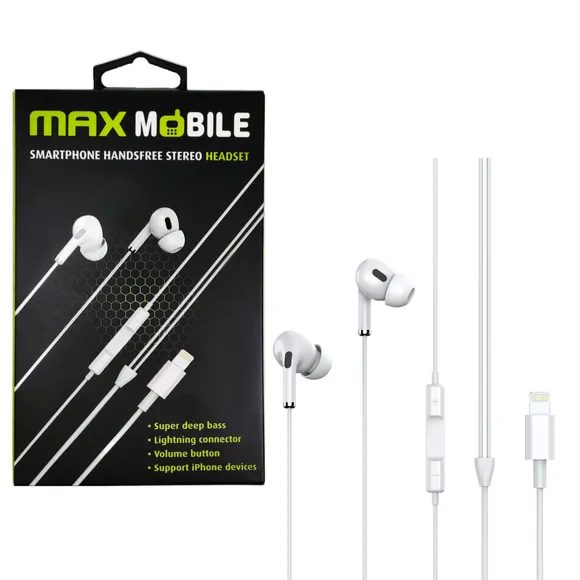 MaxMobile Žičane slušalice WE08 Lightning - Bele
