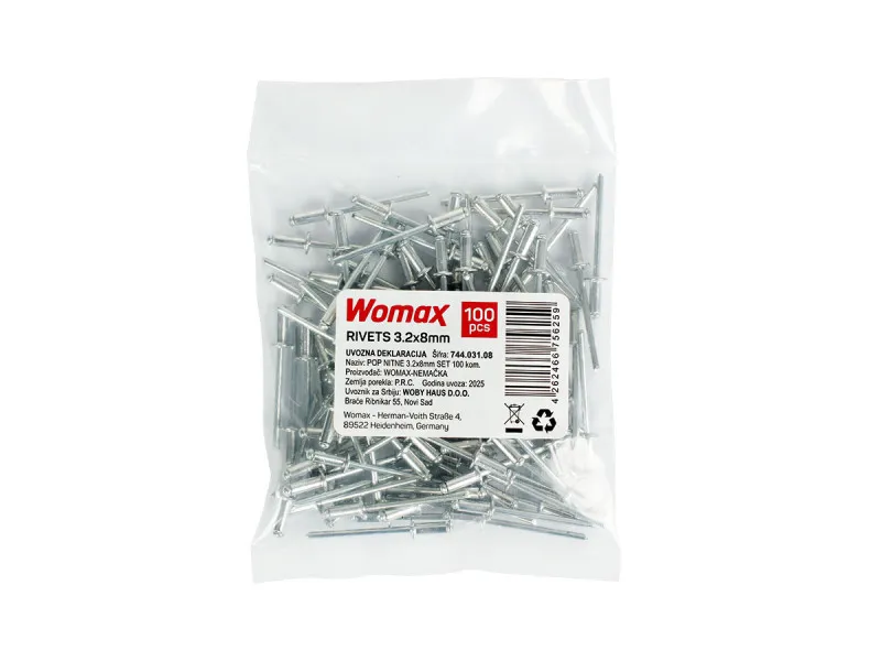 POP NITNE 3.2x8mm SET 100 KOM.