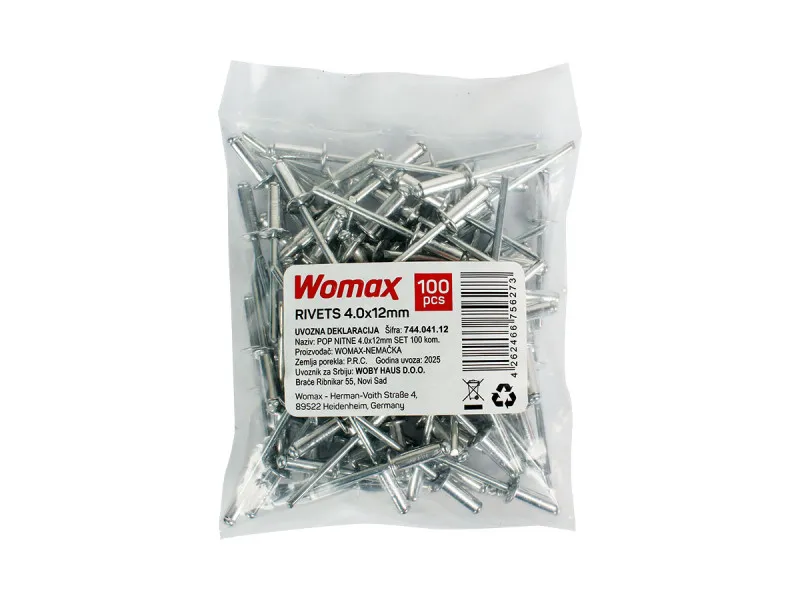 POP NITNE 4.0x12mm SET 100 KOM.