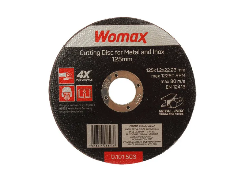 REZNA PLOČA  O125X1.20mm ZA METAL I INOX