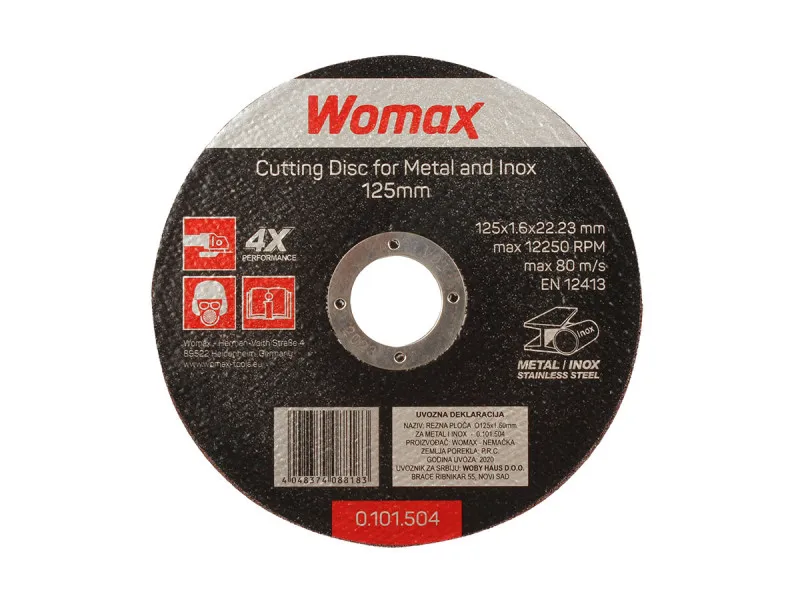REZNA PLOČA  O125X1.60mm ZA METAL I INOX
