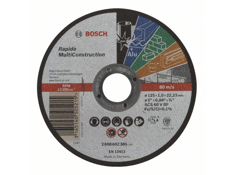 REZNA PLOČA O125x22,23x1,0mm RAVNA MULTI CONSTRUCT