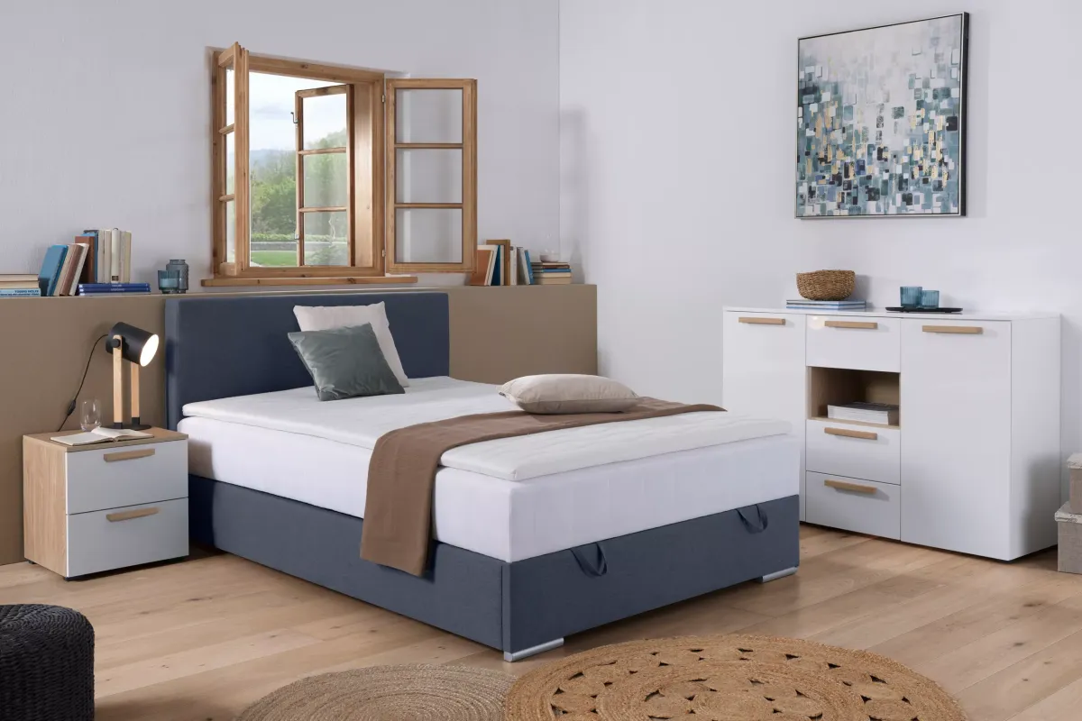 BOX KREVET BEZ OPRUGA 90/200 cm tamnoplava