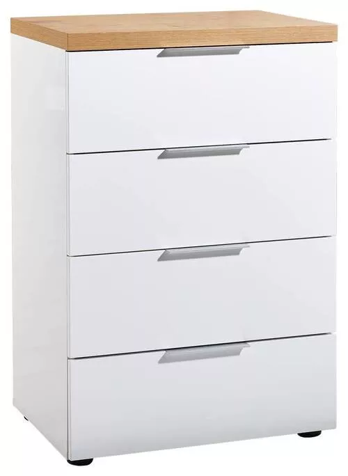 KOMODA 60/89/43 cm bela, boja hrasta