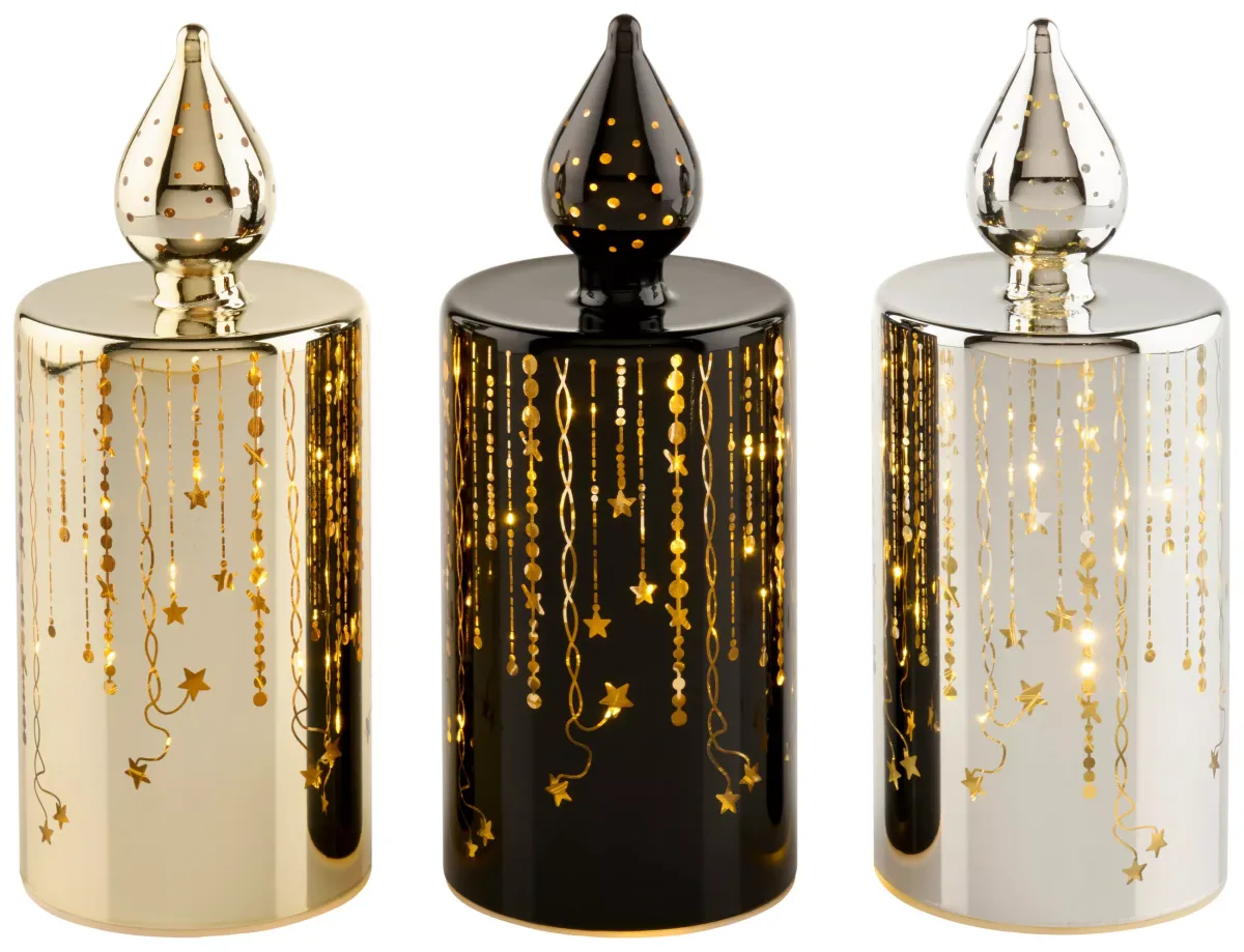 LED SVEĆA crna, srebrna, zlatna