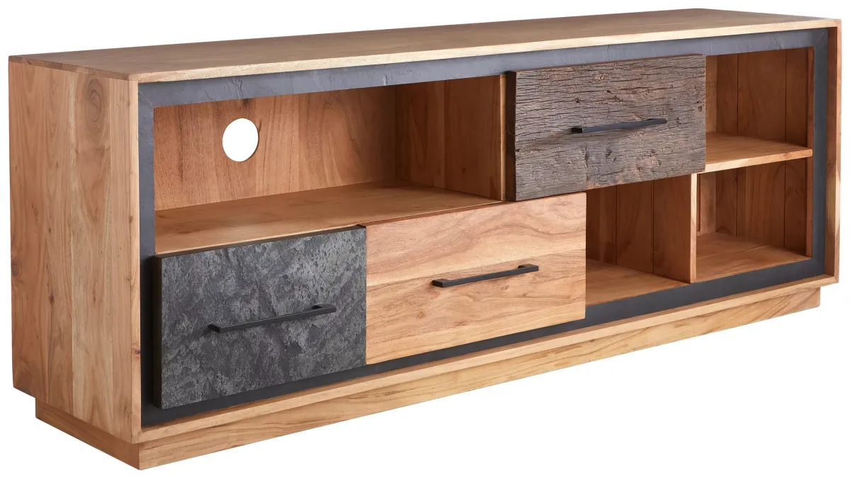 NISKA KOMODA 160/60/40 cm braon, boja akacije, tamnosiva