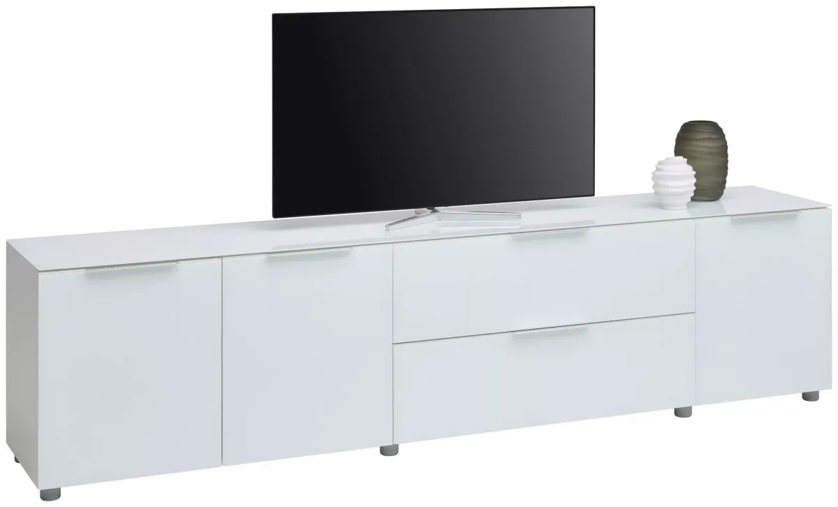 NISKA KOMODA 225/54/40 cm bela visoki sjaj
