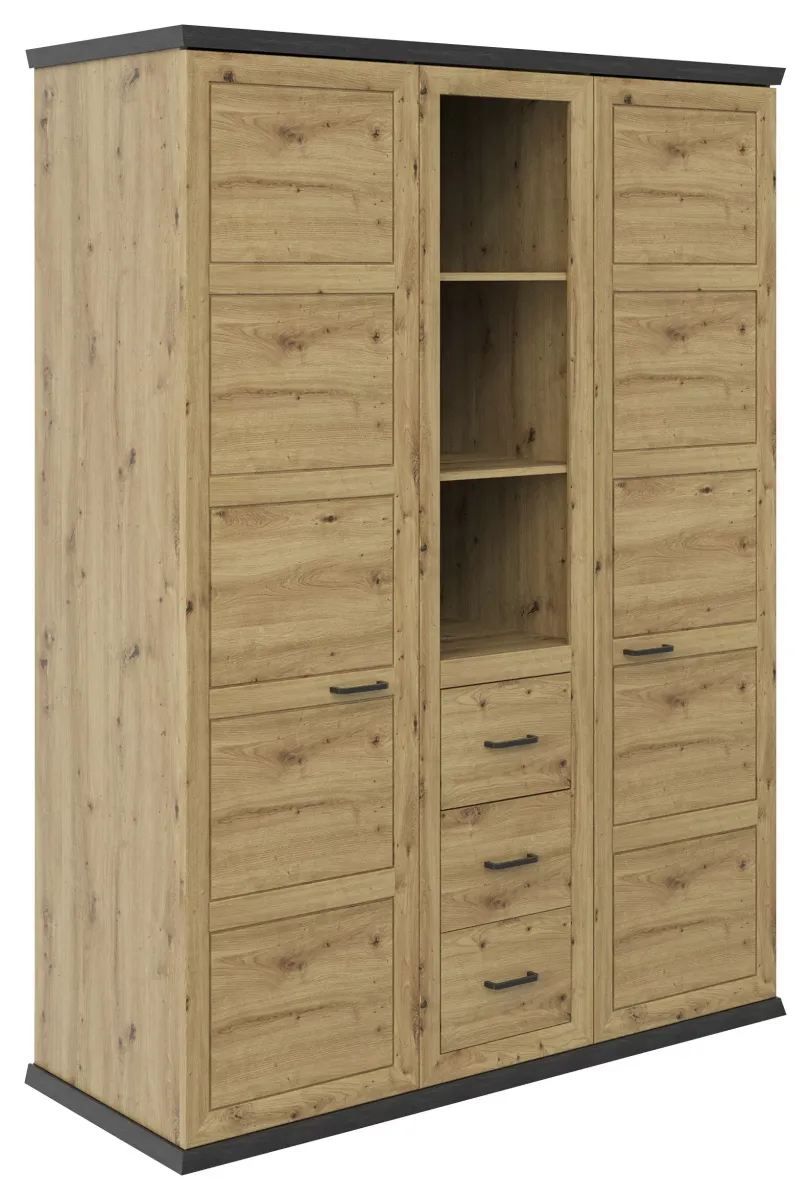 ORMAR SA KLASIČNIM VRATIMA boja hrasta, tamnosiva 154/209,2/60,2 cm