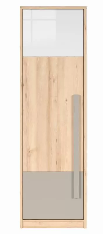 ORMAR SA KLASIČNIM VRATIMA siva, bela, boja bukve 60/198,5/52,5 cm