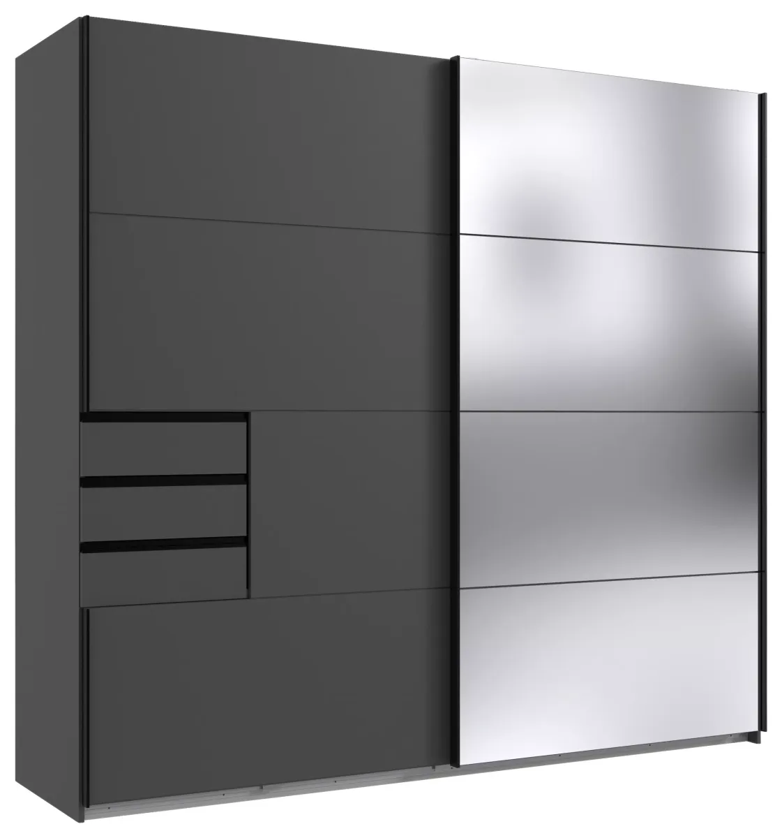 ORMAR SA KLIZNIM VRATIMA antracit, prozirna 225/210/64 cm