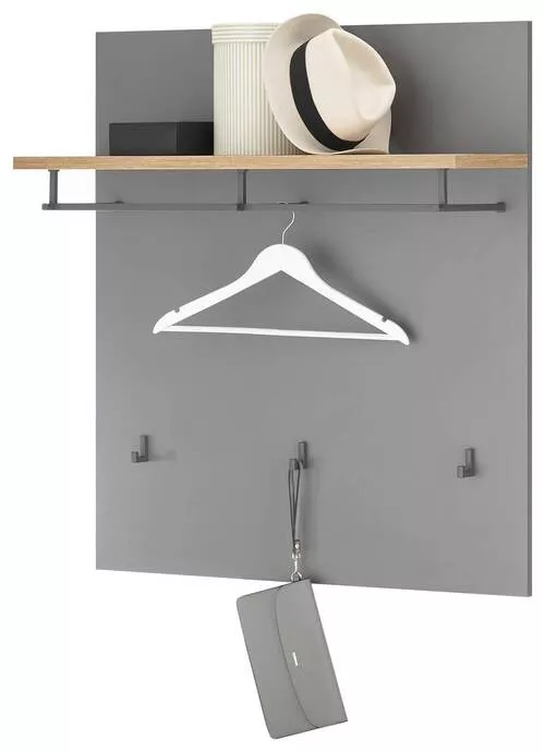 PANEL ZA ODLAGANJE KAPUTA siva, hrast artisan pločasti materijal