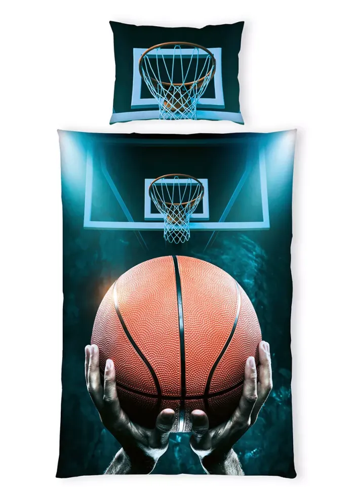 POSTELJINA BASKETBALL 140/200 cm renforcé tkanina narandžasta, crna