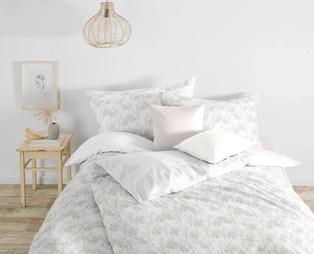 POSTELJINA BED ART S 140/200 cm makosaten bela, bež