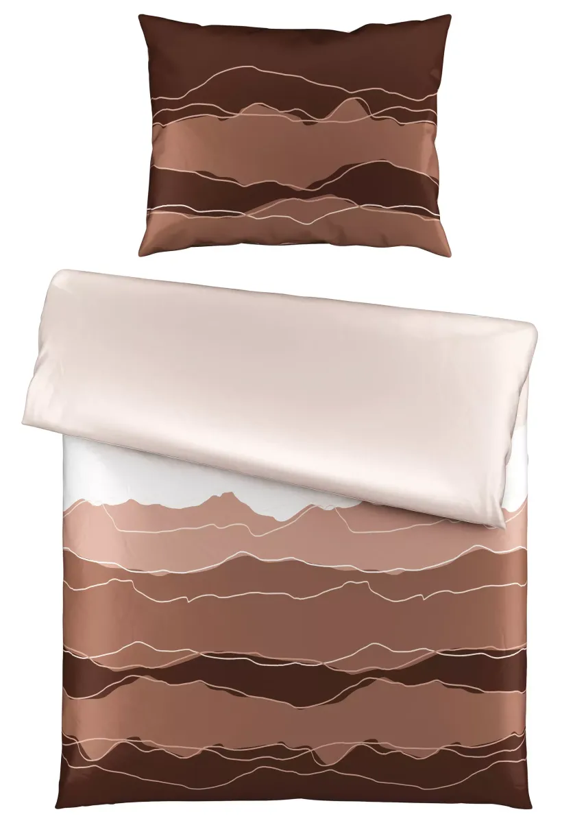 POSTELJINA CALM LIVING 140/200 cm saten crna, bela, sivobraon