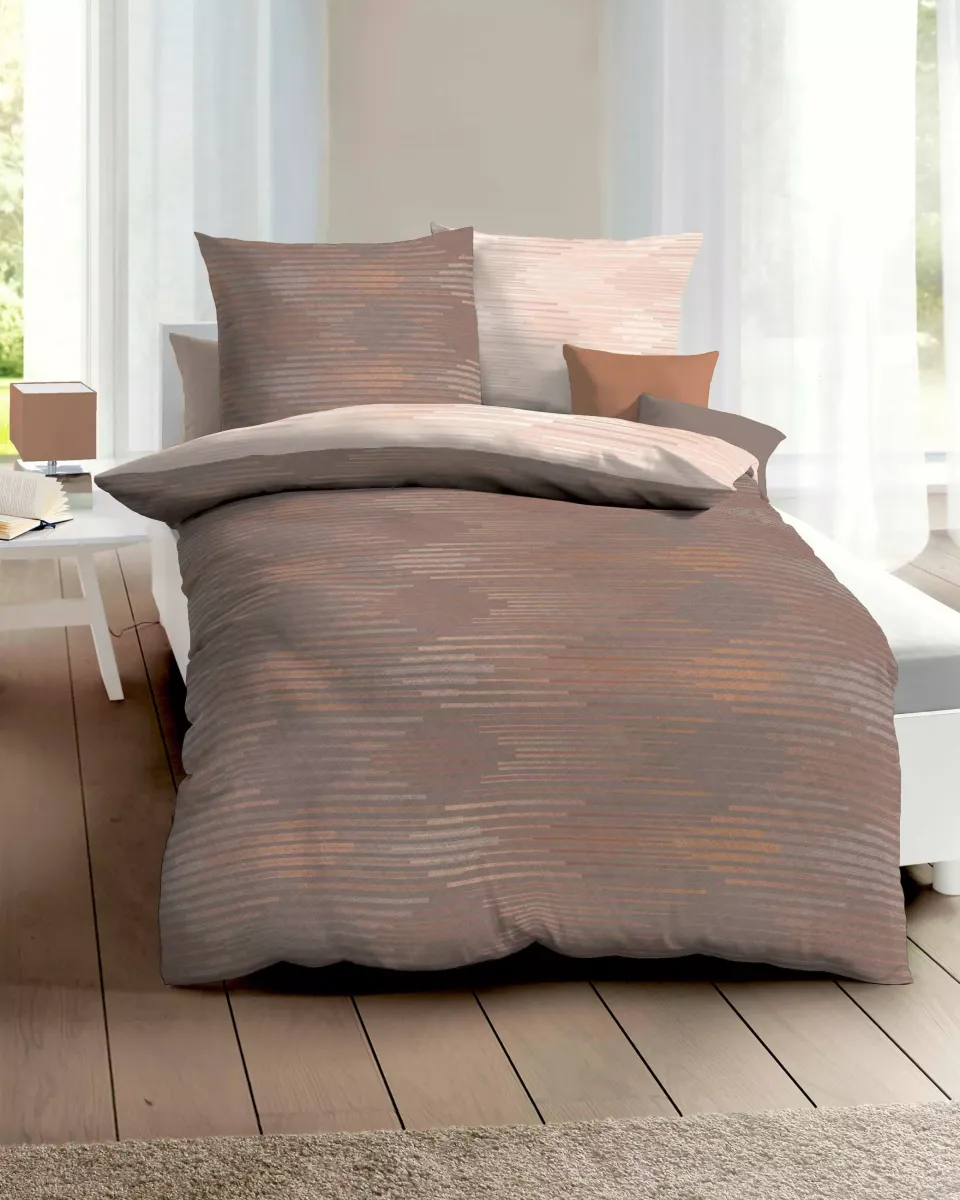 POSTELJINA IKAT 140/200 cm saten braon