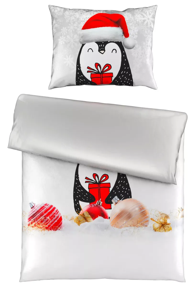 POSTELJINA SA DVA LICA Christmas Collection 140/200 cm saten siva