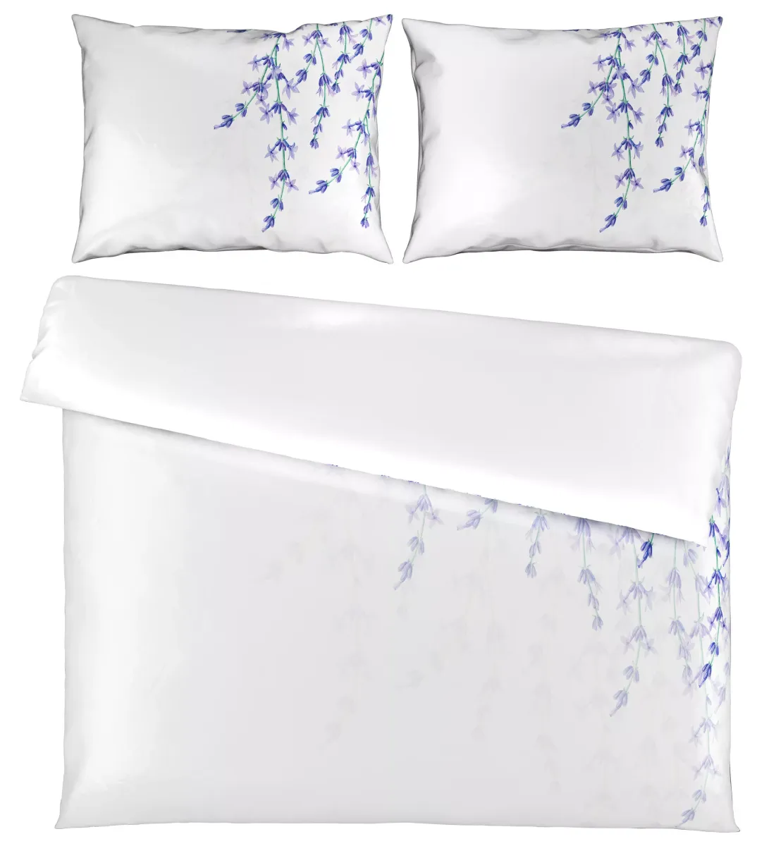 POSTELJINA SA DVA LICA LAVANDER 200/200 cm saten višebojna