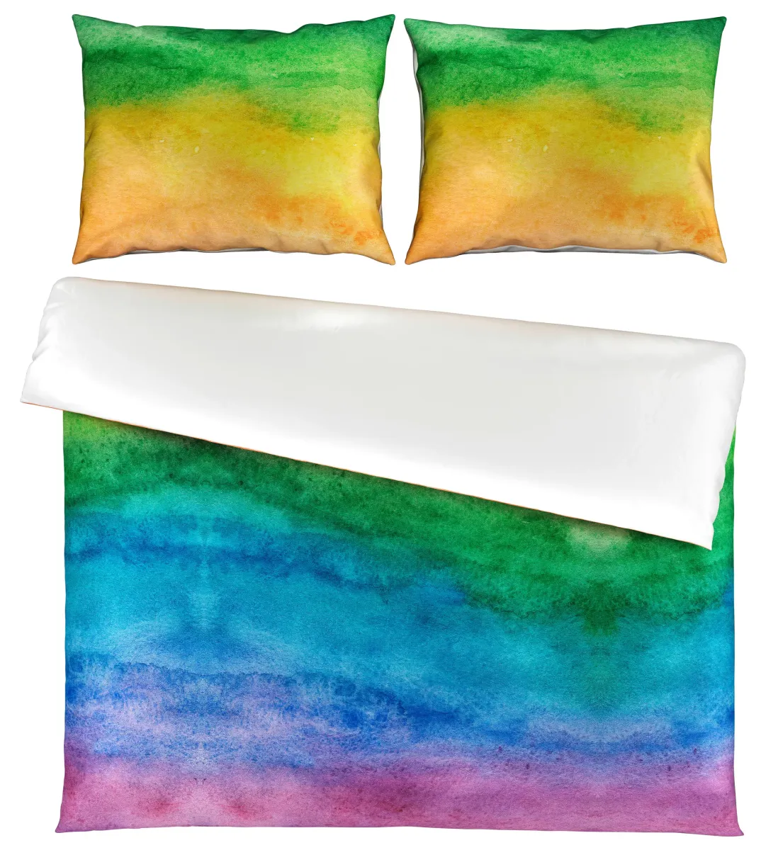 POSTELJINA SA DVA LICA RAINBOW saten višebojna