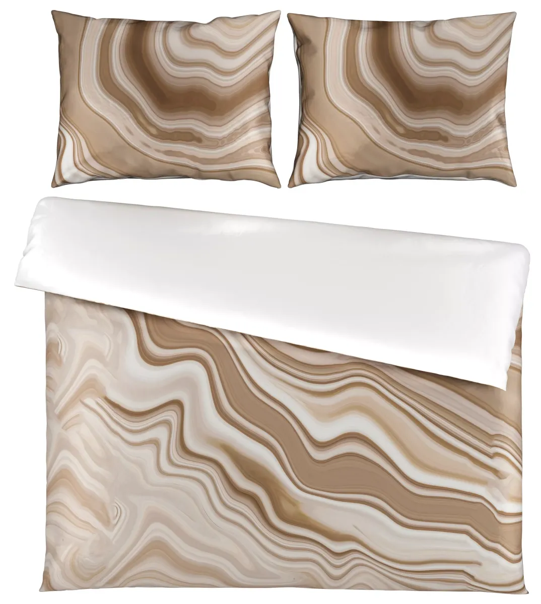 POSTELJINA SA DVA LICA WAVY 200/200 cm saten prirodna boja