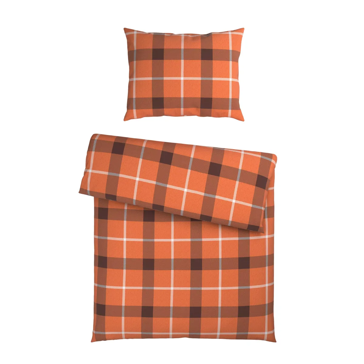 POSTELJINA TERNET 140/200 cm flanel braon, narandžasta