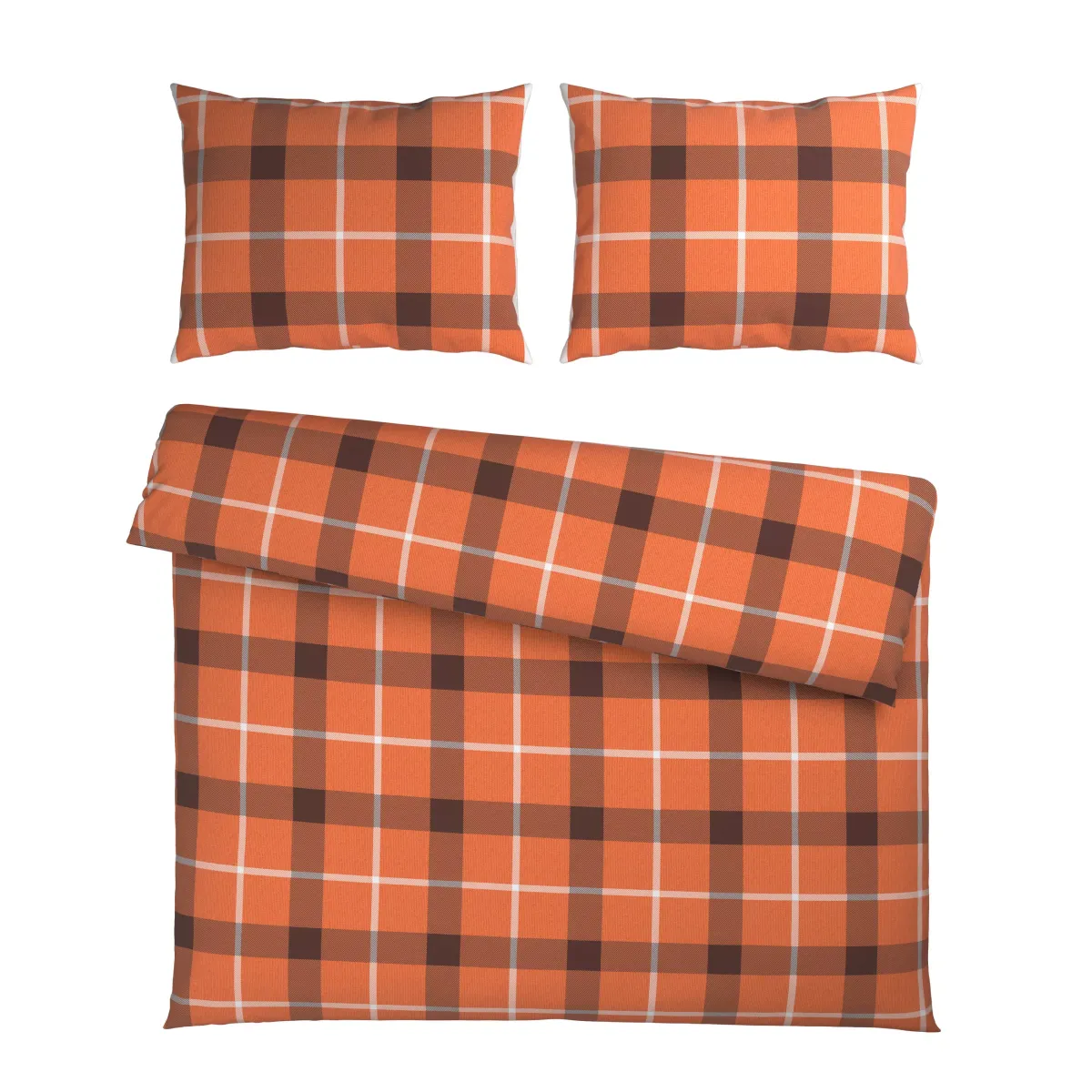 POSTELJINA TERNET 200/200 cm flanel braon, narandžasta