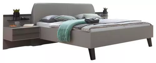 RAM KREVETA SA NOĆNIM STOČIĆEM 180/200 cm braon, siva