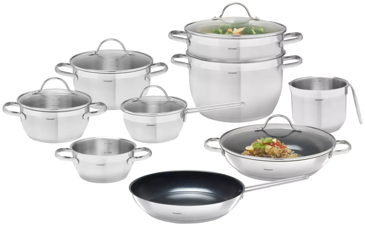 SET ŠERPI Bozen nerđajući čelik 9 delova Bozen