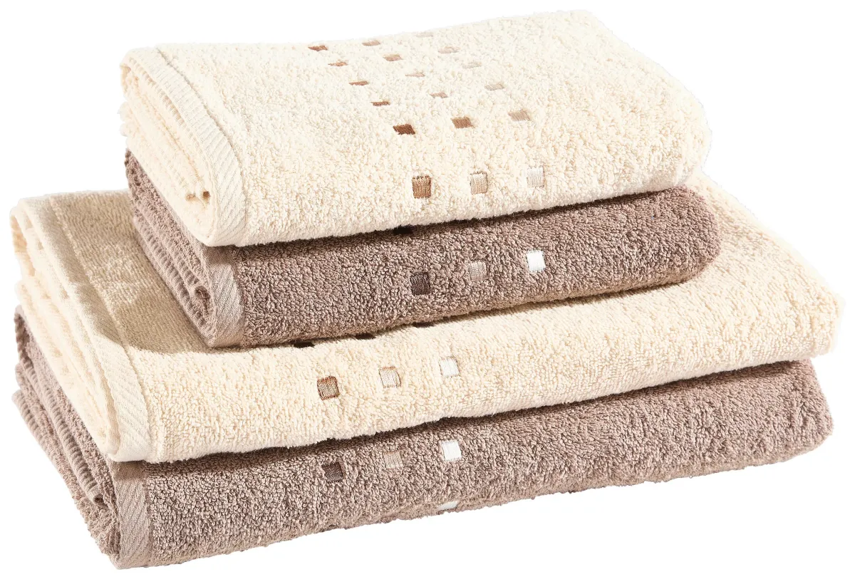SET PEŠKIRA QUATTRO sivobraon, bež 50/100 cm