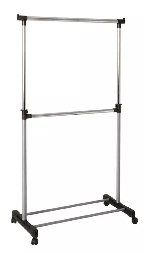 STALAK ZA ODEĆU SA TOČKIĆIMA boja hroma, boja aluminijuma, siva metal
