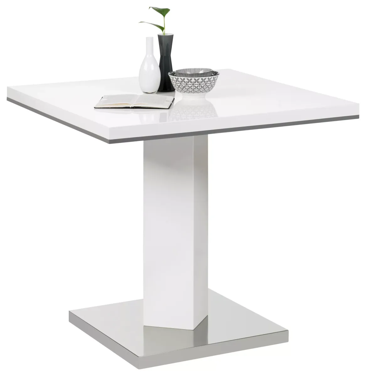 TRPEZARIJSKI STO bela, boja nerđajućeg čelika, siva