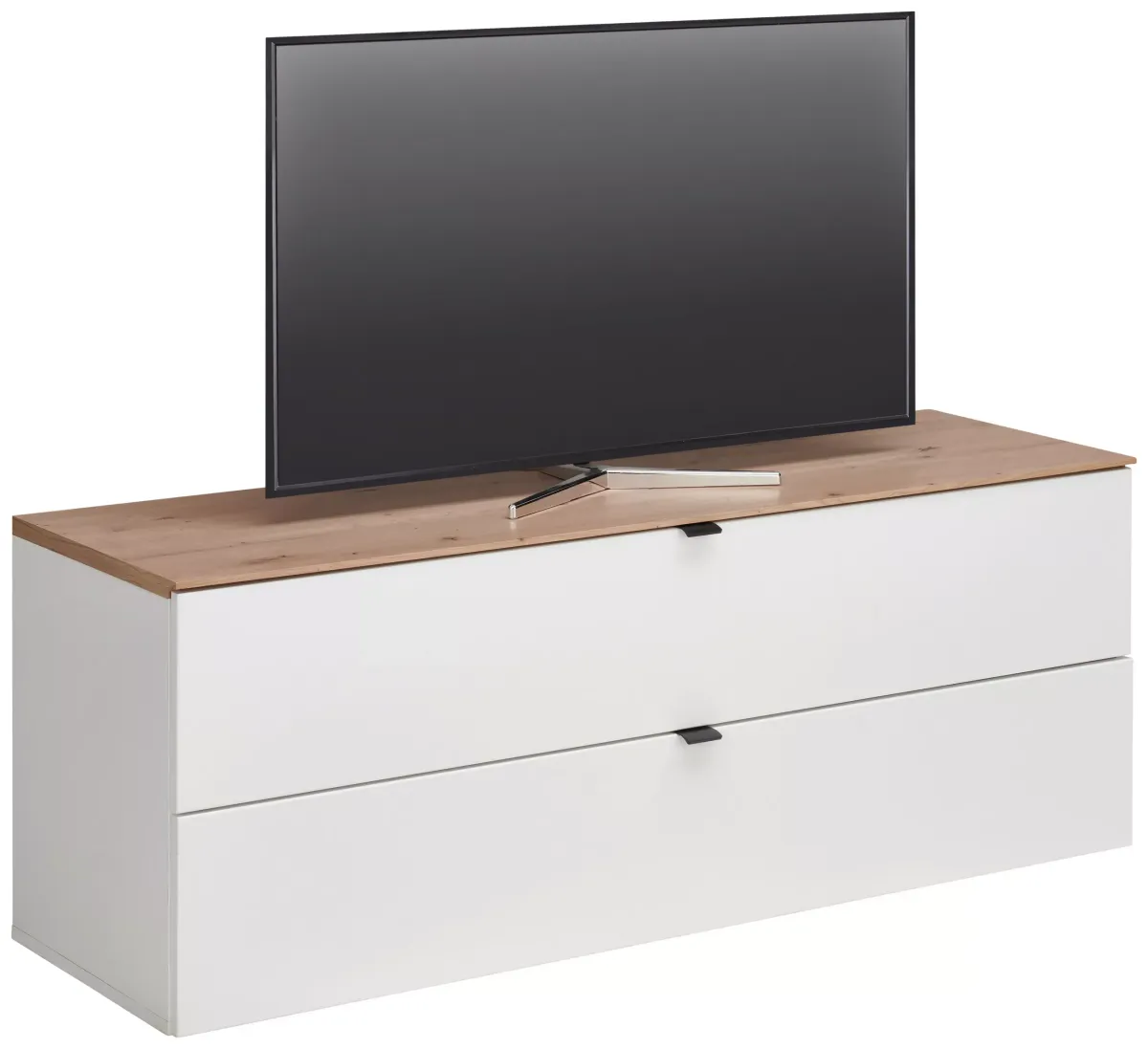 TV KOMODA bela, hrast artisan