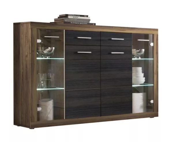 VISOKA KOMODA 152/105/40 cm antracit, boja orahovog drveta