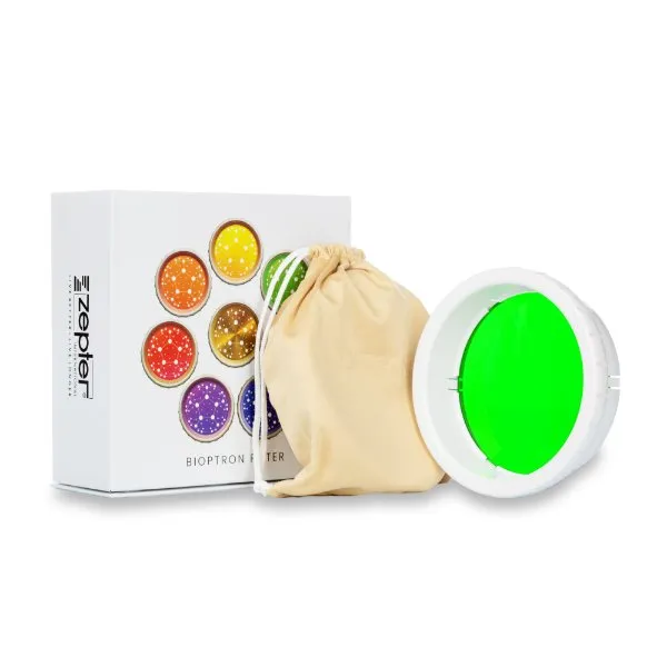 Zepter replaceable green filter for the Bioptron Pro 1 lamp for light therapy, supports the immune and nervous systems - diameter 11 cm